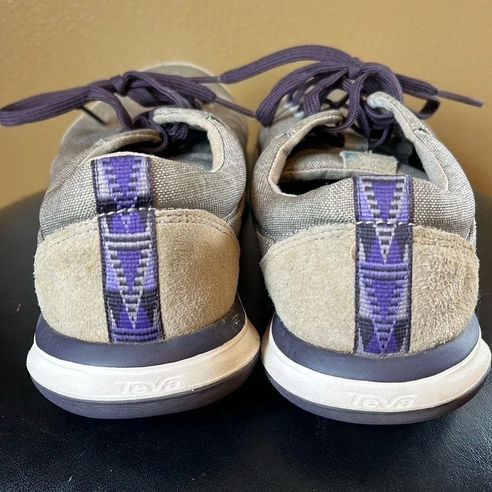 Teva Women's Wander Low-Top Canvas Shoe, Gray & Purple Size 8.5